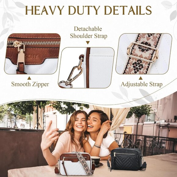 Crossbody Purse Vegan Leather Small Shoulder Bag with Detachable Strap - Picture 4 of 7